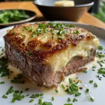 Nahaufnahme eines Tellers mit Rührei und Hüttenkäse.