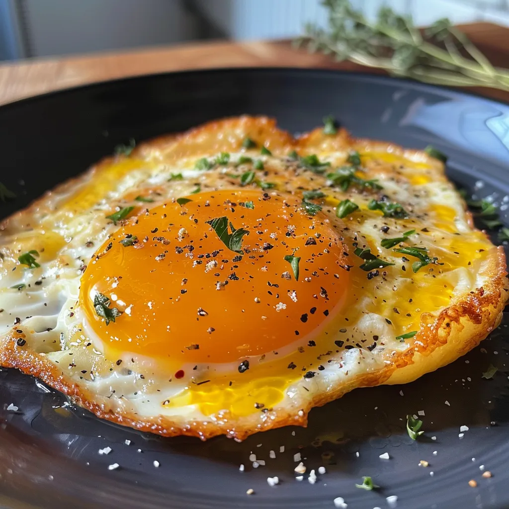 Detailansicht von saftigem Rührei in einem Teller, umgeben von buntem Gemüse.