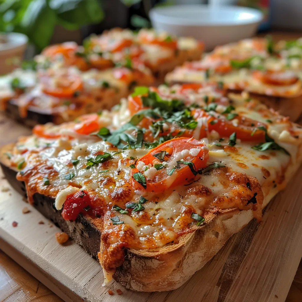 Nahaufnahme von goldbraunen Pizzabrötchen, gefüllt mit Mais und frischem Basilikum.