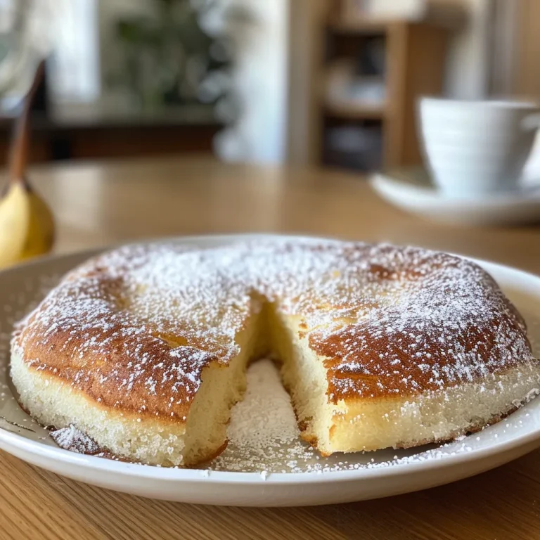 Saftige zuckerfreie Pfannkuchen auf einem Teller, seitliche Ansicht.