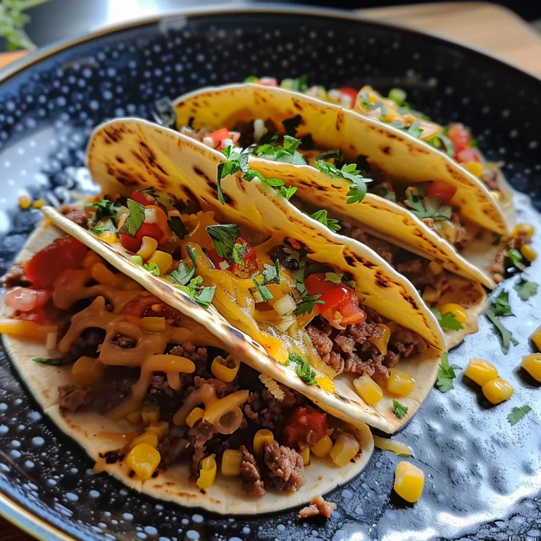 Nahaufnahme einer Käse-Blumenkohlboden Taco-Pfanne mit frischen Zutaten.