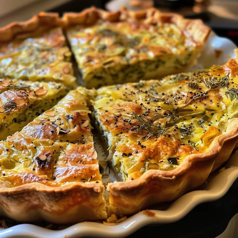 Nahaufnahme einer Quiche mit grünem Spargel und Ziegenkäse.