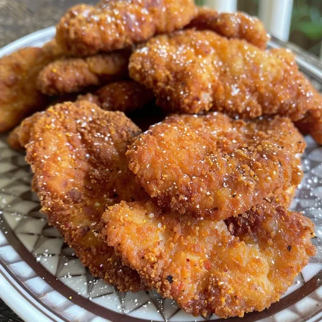 Knusprige Honig-Knoblauch H hnchen Tenders aus der Air Fryer Einfach und Lecker! Saftige Hähnchen Tenders mit Honig-Knoblauch-Glasur auf einem Teller.