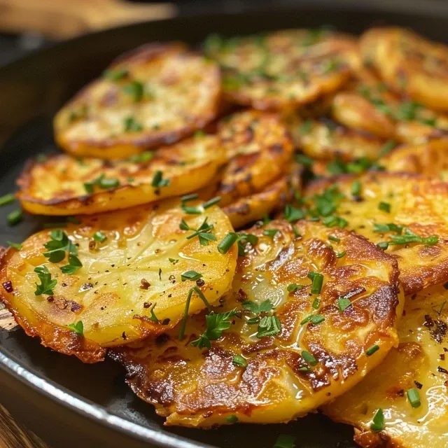 Seitenansicht von frittierten Kartoffel Bällchen mit goldbrauner Kruste.