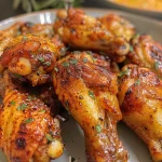 Saftige, knusprige Hähnchenflügel, frisch aus der Heißluftfritteuse.