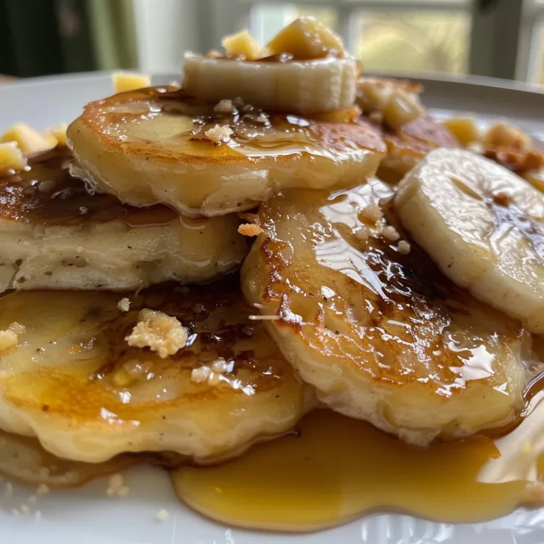 Fluffige Bananen Pancakes f r einen perfekten Start in den Tag Nahaufnahme von fluffigen, saftigen Bananen-Pfannkuchen auf einem Teller.