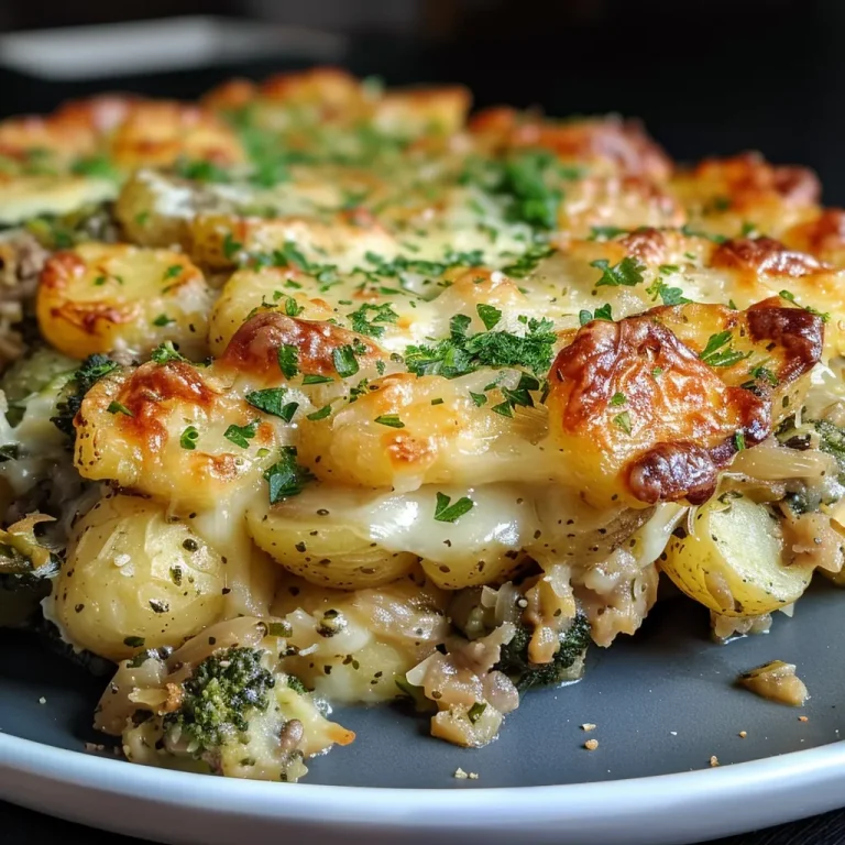 Nahaufnahme eines köstlichen Bohnen-Kartoffel-Auflaufs.