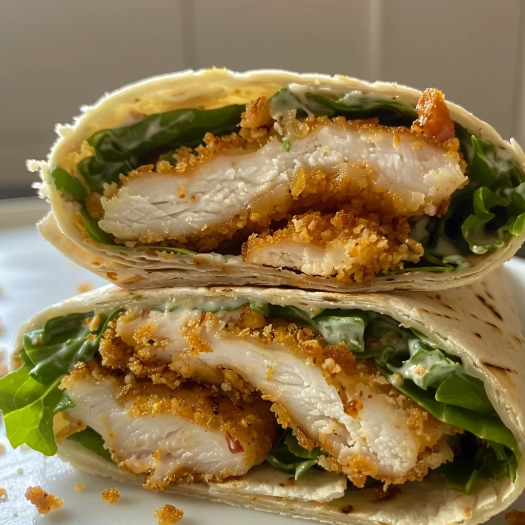 Saftiger Chicken Ranch Snack Wrap, gefüllt mit Hähnchenbrust und frischen Zutaten.