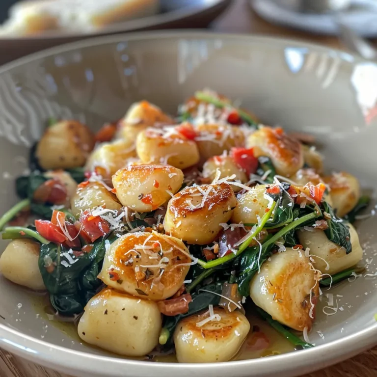 Saftige Gnocchi Pfanne mit buntem Gemüse und frischem Spinat.
