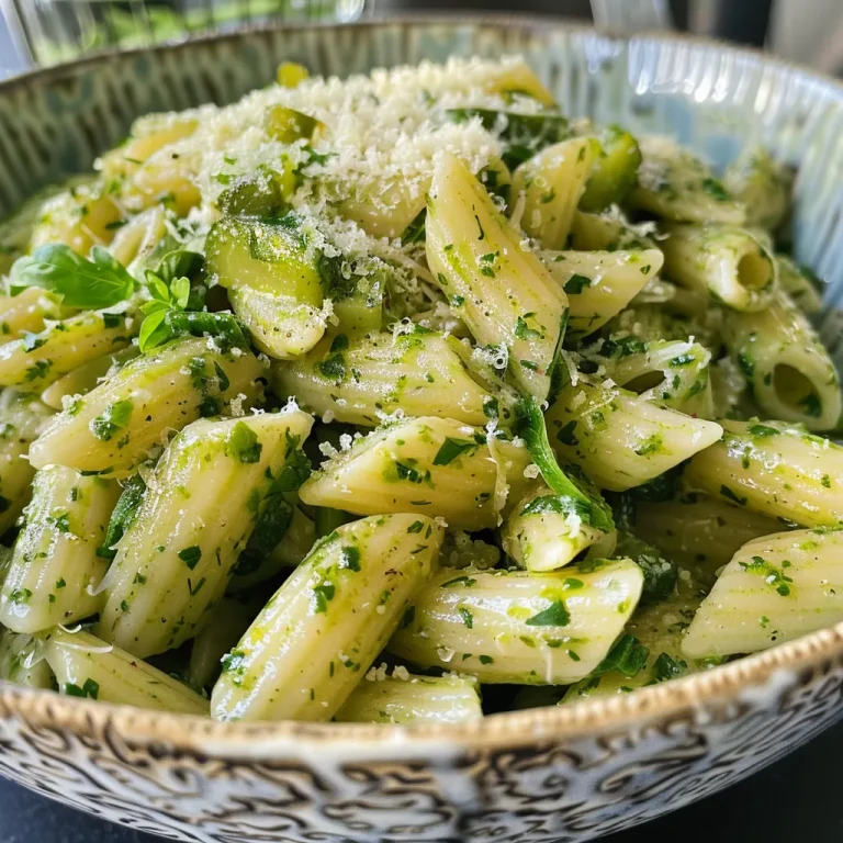 Nahaufnahme eines leckeren Grüner Spargel Salats mit Pasta.