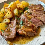 Nahaufnahme einer Hackfleisch Reis Pfanne mit buntem Gemüse.