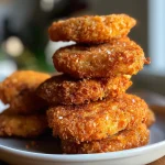 Nahaufnahme von knusprigen Hähnchen Nuggets auf einem Teller.