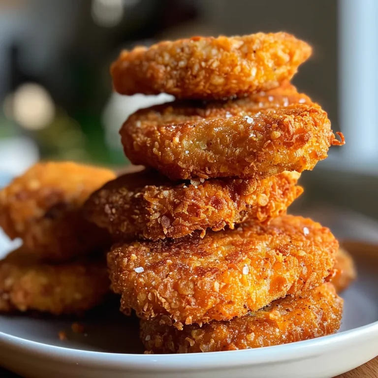 Nahaufnahme von knusprigen Hähnchen Nuggets auf einem Teller.