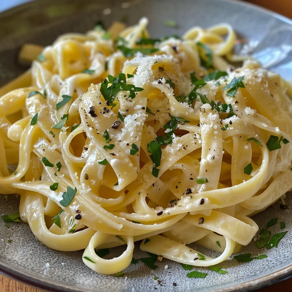 Seitenansicht der leckeren Linguine mit Garnelen und Knoblauch.