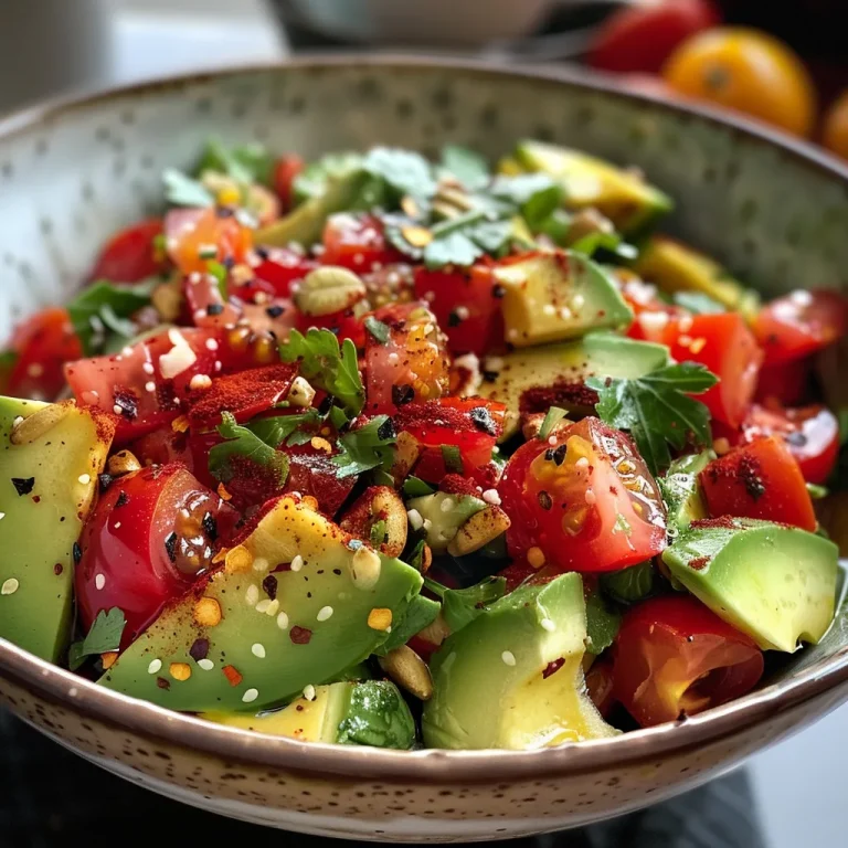 Frische Farben und Aromen Dein Mexikanischer Avocado Maissalat Naheaufnahme eines bunten Mexikanischen Avocado Maissalats mit frischen Zutaten.