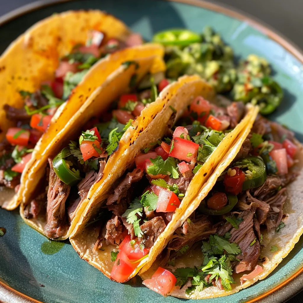 Close-up view of Mini Tacos with beef filling and colorful vegetables.