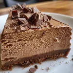 Nahaufnahme eines köstlichen Mousse au Chocolat, schokoladig und cremig.