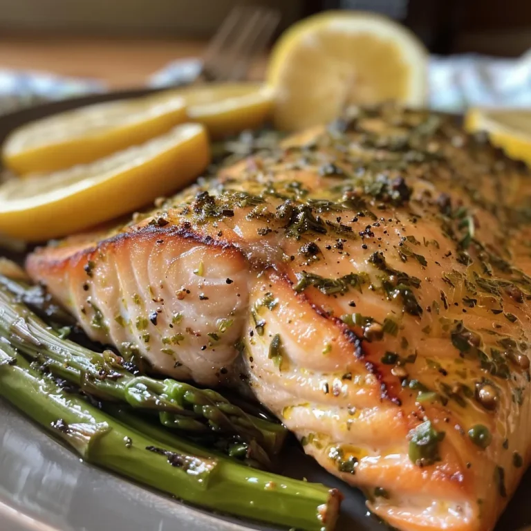 Nahaufnahme von Ofen-Lachs mit grünem Spargel, Saftigkeit und frischen Zutaten.