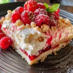 Nahaufnahme eines Rhabarber-Desserts mit Mascarpone in einer Schüssel.