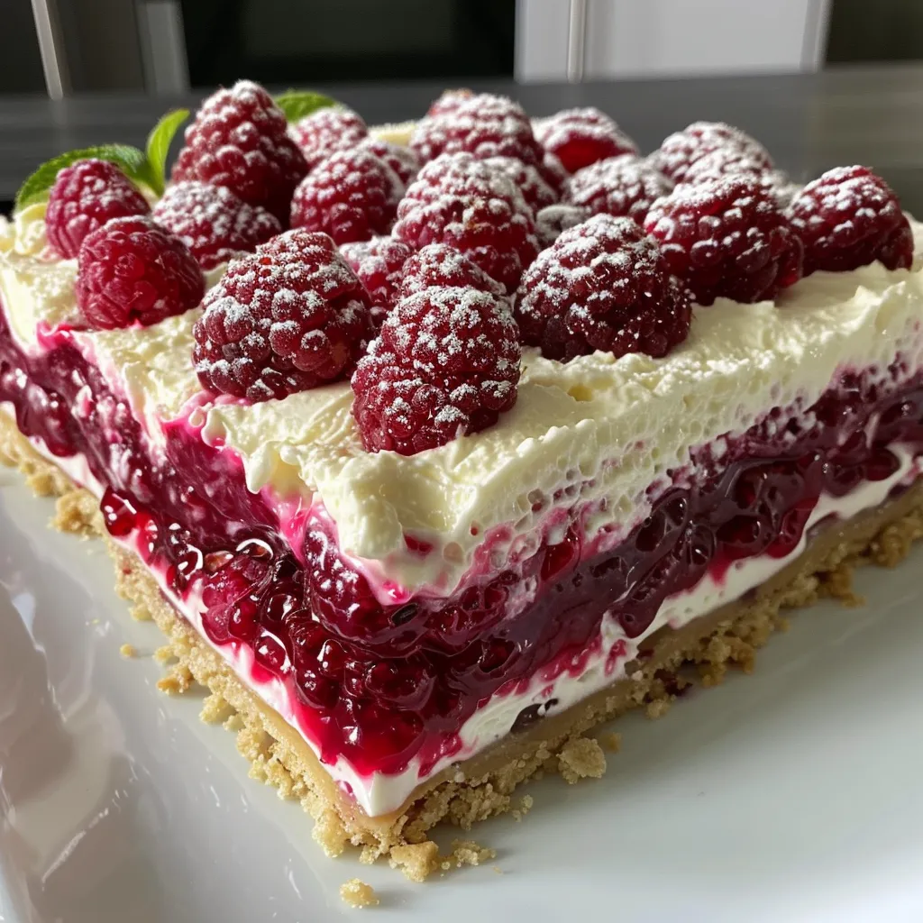 Seiteansicht eines köstlichen Rhabarber-Desserts mit einer cremigen Schicht Mascarpone.