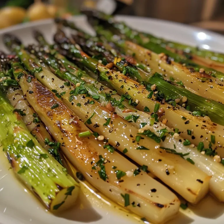 Saftiger Spargel mit Schinken auf einem Teller, zusammen mit Kartoffeln.