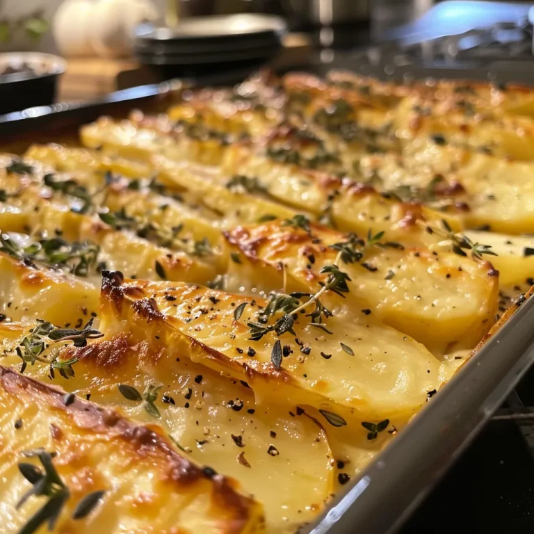 Nahaufnahme eines Spargelauflaufs mit Kartoffeln und Schinken, köstlich angerichtet.