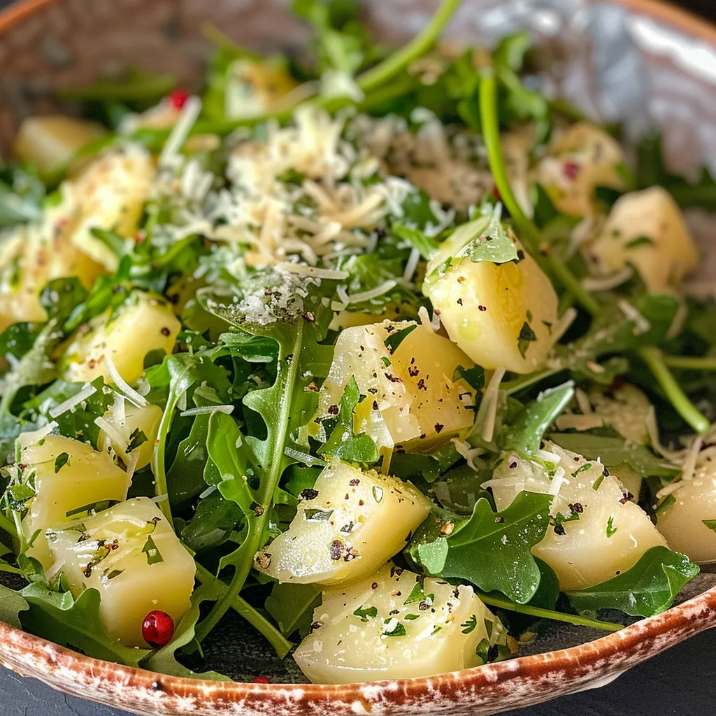 Side-View von einem leckeren Spargelsalat mit geriebenem Parmesan.