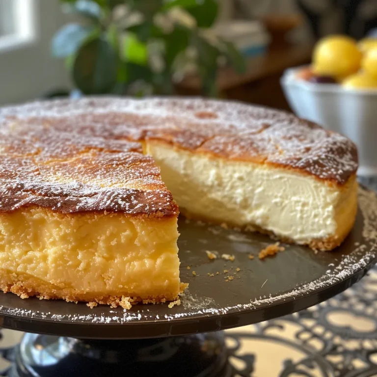 Nahaufnahme einer süßen Ricottatorte mit frischem Zuckerguss.