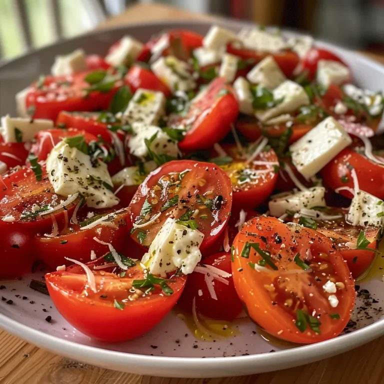 Erfrischender Genuss: Tomaten-Gurken Salat mit Feta f r Jeden Tag Eine Nahaufnahme von Tomaten-Gurken Salat mit Feta, bunt und frisch angerichtet.