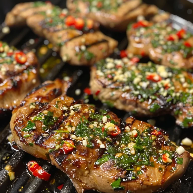Feurige Grillgarnelen: Ein Geschmackserlebnis für jede Grillparty Saftige Grillgarnelen mit Knoblauch, Zitrone und Chili auf einem Grill.