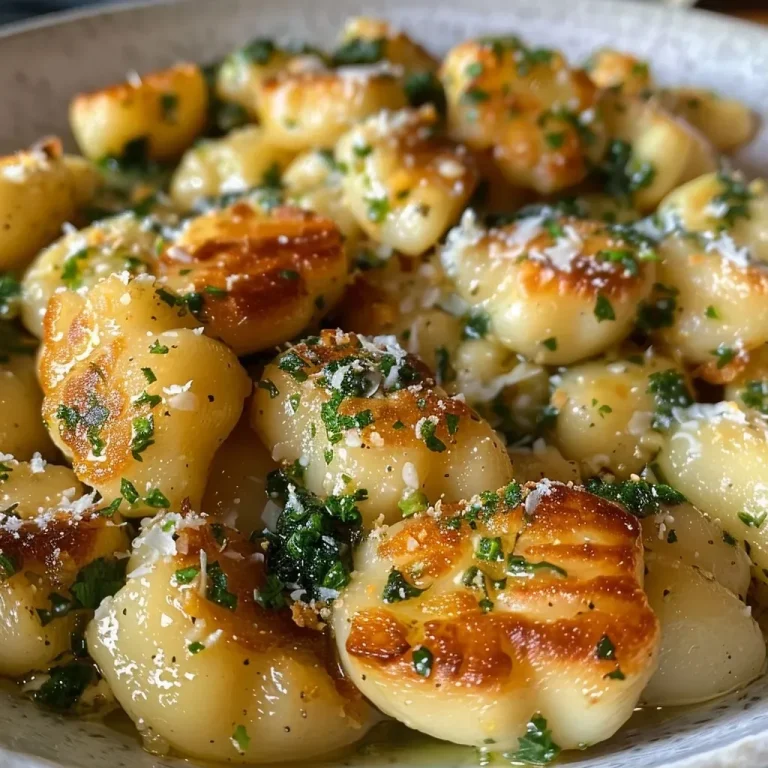 Nahaufnahme von Hähnchen Brokkoli Gnocchi mit frischen Zutaten.