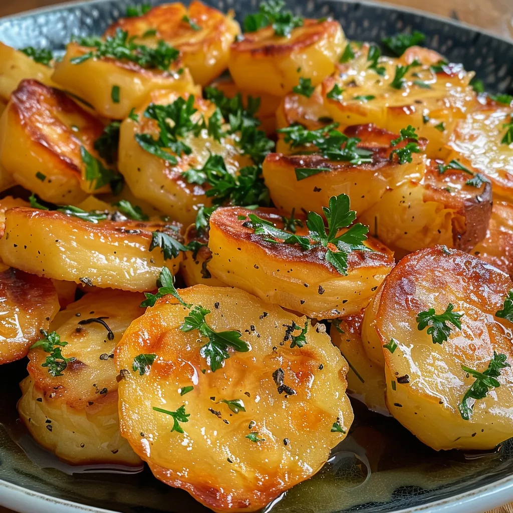 Seiteansicht von goldbraunen Karotten-Pommes auf einem Teller.