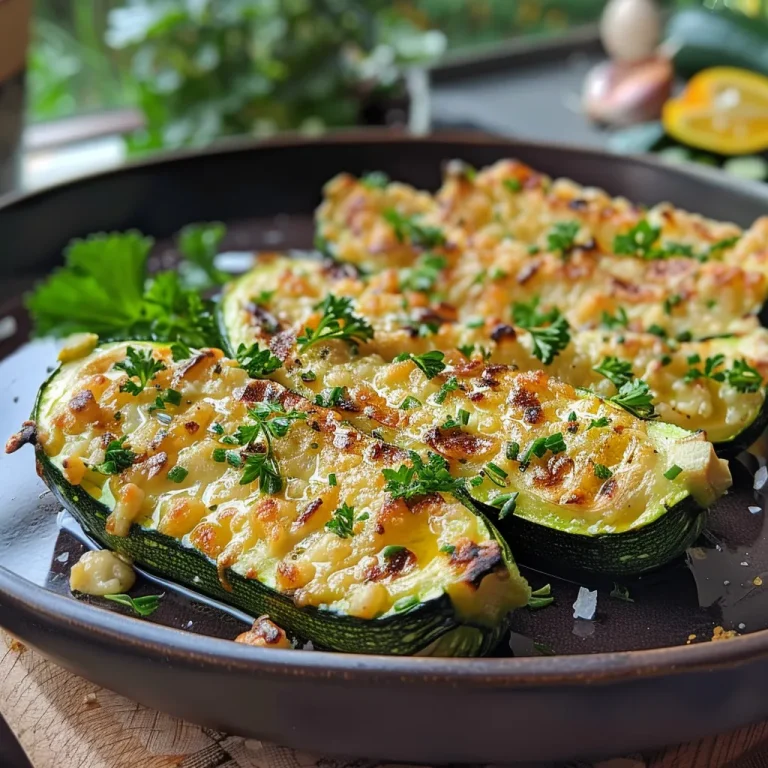 Knusprige Zucchini-Puffer mit goldbrauner Oberfläche, auf einem weißen Teller angerichtet.