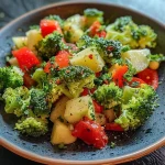 ['A colorful Brokkoli Rohkost Salat featuring broccoli florets, red bell pepper, diced apple, and seeds.', 'A vibrant side view of a fresh raw broccoli salad with various vegetables and a drizzle of dressing.', 'Close-up of a crunchy raw broccoli salad with red pepper, apple cubes, and sunflower seeds on a white plate.', 'A healthy Brokkoli Rohkost Salat showcasing bright green broccoli, red bell pepper, and golden sunflower seeds.']