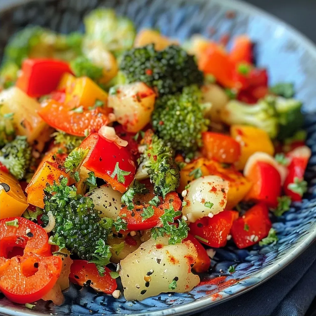 ['A colorful Brokkoli Rohkost Salat featuring broccoli florets, red bell pepper, diced apple, and seeds.', 'A vibrant side view of a fresh raw broccoli salad with various vegetables and a drizzle of dressing.', 'Close-up of a crunchy raw broccoli salad with red pepper, apple cubes, and sunflower seeds on a white plate.', 'A healthy Brokkoli Rohkost Salat showcasing bright green broccoli, red bell pepper, and golden sunflower seeds.']