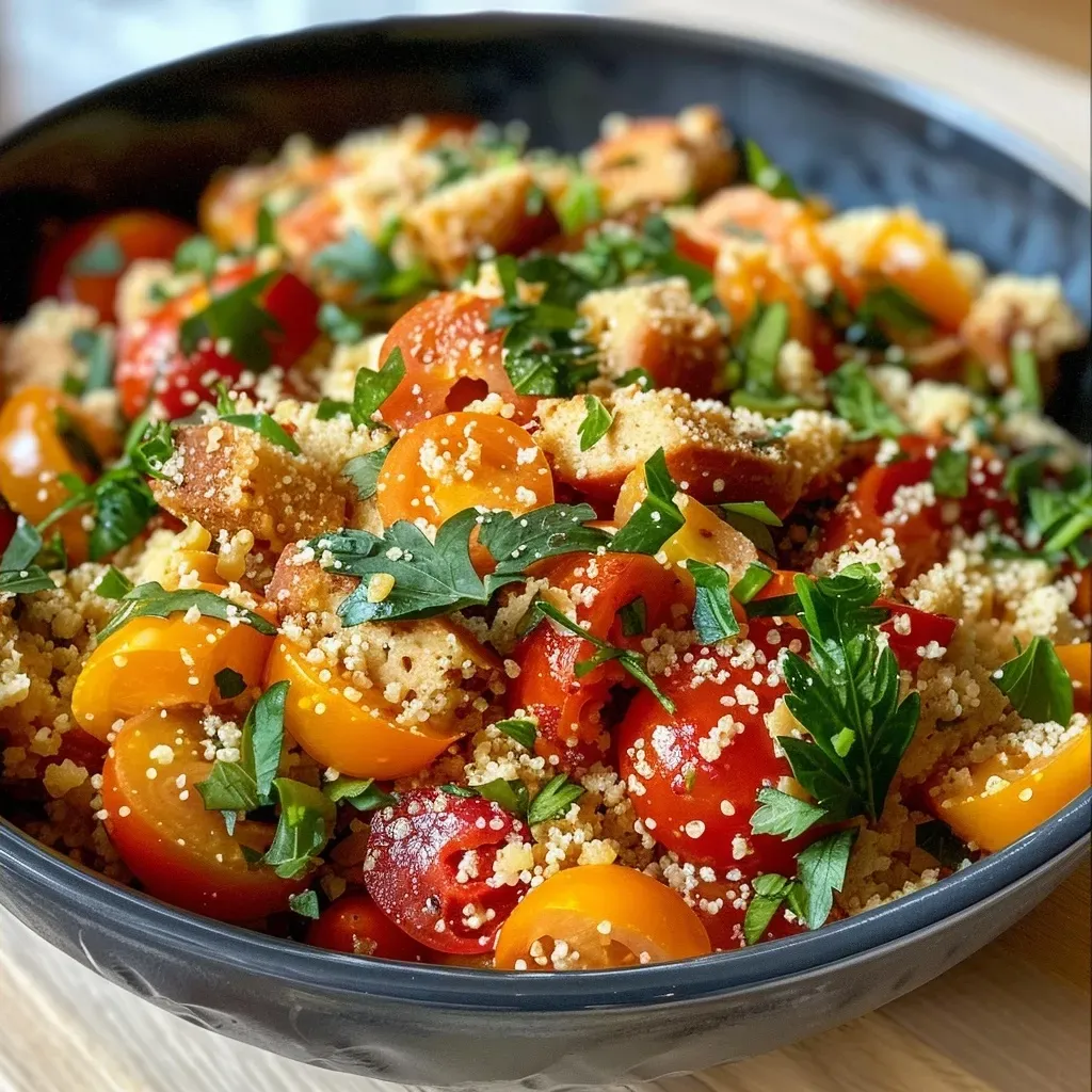 ['Close-up view of a colorful couscous dish with tomatoes and kidney beans.', 'Side angle of a vibrant couscous pan filled with cherry tomatoes and beans.', 'Juicy couscous mixed with kidney beans and tomatoes, displayed in a pan.', 'Detailed shot of a couscous mixture featuring kidney beans, tomatoes, and spices.']