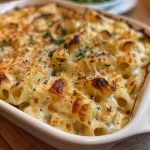 ['Close up view of German pasta with potatoes garnished with herbs.', 'Juicy and delicious homemade German noodles with potatoes and herbs.', 'Side view of freshly prepared German noodles with potatoes and parmesan.', 'Appetizing close-up of German pasta featuring potatoes and fresh herbs.']