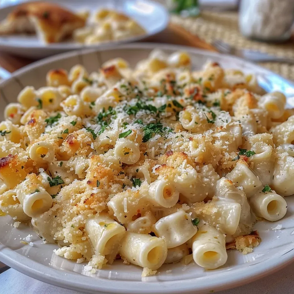 ['Close up view of German pasta with potatoes garnished with herbs.', 'Juicy and delicious homemade German noodles with potatoes and herbs.', 'Side view of freshly prepared German noodles with potatoes and parmesan.', 'Appetizing close-up of German pasta featuring potatoes and fresh herbs.']