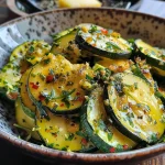 ['Side view of roasted zucchini garnished with herbs and Parmesan.', 'Close-up of juicy roasted zucchini slices with a sprinkle of spices.', 'Appetizing roasted zucchini drizzled with olive oil and fresh herbs.', 'Golden-brown roasted zucchini served on a plate, showcasing texture.']
