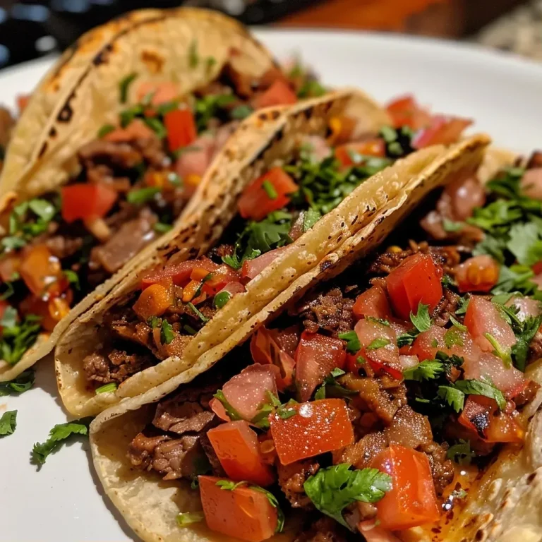 ['Close-up view of healthy chicken tacos with fresh toppings.', 'A side view of juicy chicken tacos filled with vegetables.', 'Deliciously assembled chicken tacos on a plate.', 'Vibrant chicken tacos with colorful ingredients, captured in detail.']