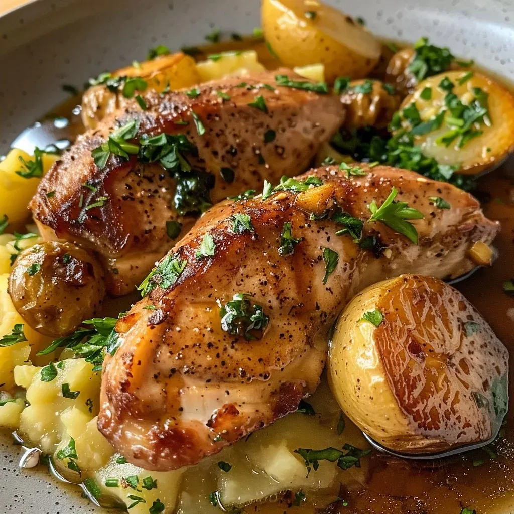 ['Close-up of a vibrant Hähnchen-Reis-Pfanne with chicken, broccoli, and corn.', 'Juicy chicken and colorful vegetables in a rice dish, seen from the side.', 'Side view of a delicious chicken rice skillet with broccoli and corn.', 'Dish of Hähnchen-Reis-Pfanne featuring chunks of chicken and fresh vegetables.']