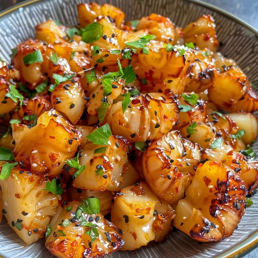 ['Close-up view of juicy Hawaiian garlic shrimp in butter sauce.', 'Side view of succulent cooked shrimp garnished with parsley in a rich garlic butter sauce.', 'Detailed shot of flavorful garlic shrimp served in a buttery sauce with herbs.', 'Appetizing Hawaiian garlic shrimp glistening in a golden butter sauce.']