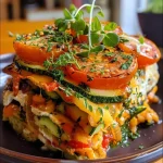 ['Close-up side view of a colorful Hochprotein Gemüseauflauf featuring layers of vegetables and cheese.', 'Juicy Hochprotein Gemüseauflauf with visible broccoli, zucchini, and mozzarella, captured from a side angle.', 'Tasty baked vegetable casserole showcasing a mix of vibrant peppers and cherry tomatoes.', 'Freshly baked Hochprotein Gemüseauflauf, rich in greens and topped with melted mozzarella, displayed from the side.']
