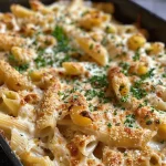 ['Juicy Kartoffel Nudel Auflauf with golden cheese crust and pasta visible.', 'Close-up view of Kartoffel Nudel Auflauf, showcasing layers of potatoes and noodles.', 'Side view of a freshly baked Kartoffel Nudel Auflauf with a crunchy topping.', 'Detailed shot of Kartoffel Nudel Auflauf highlighting the creamy filling and herbs.']