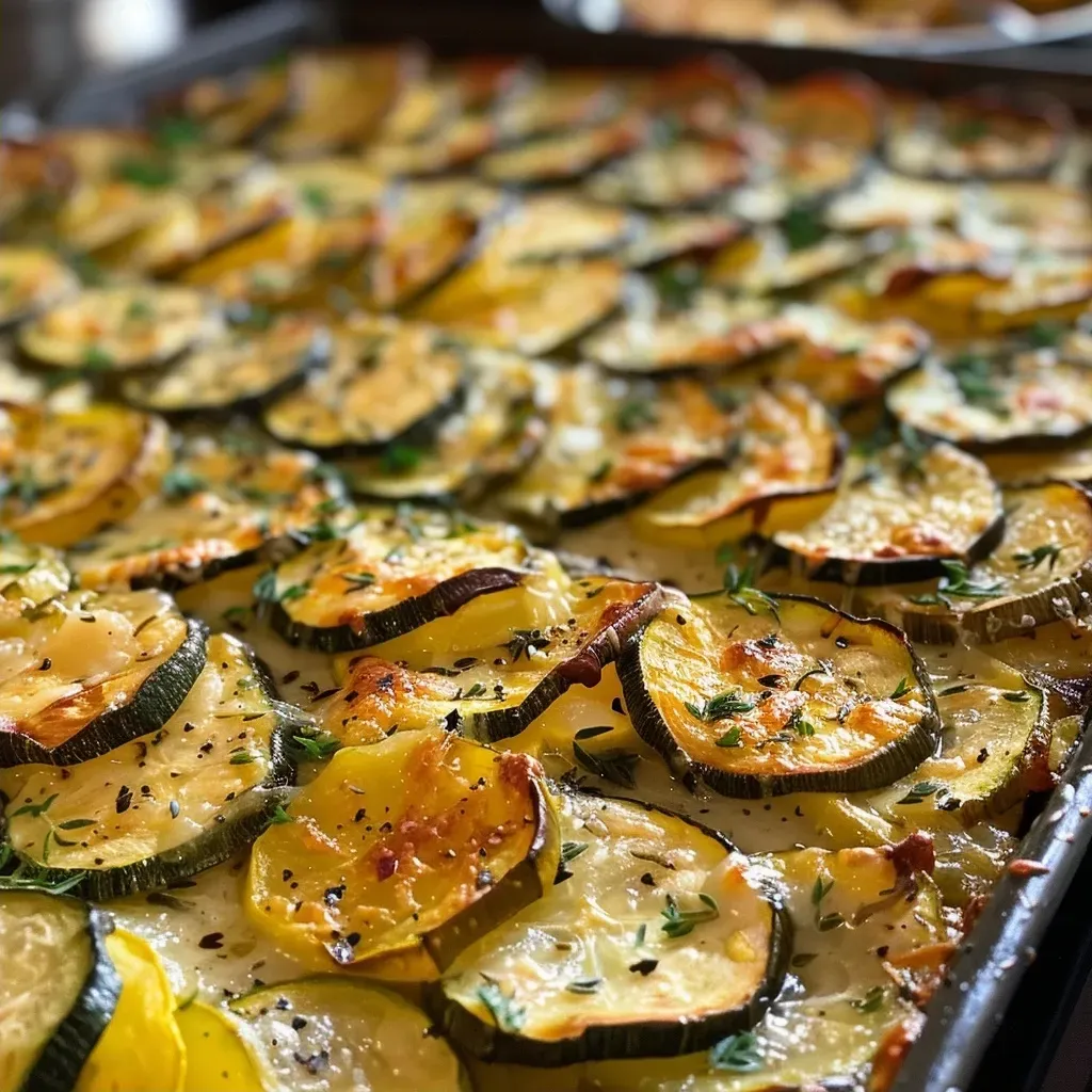 ['A close-up view of a Kartoffel-Zucchini-Auflauf, showcasing layers of sliced potatoes and zucchini.', 'A side view of a baked Kartoffel-Zucchini-Auflauf, revealing a golden cheesy top and fresh herb garnish.', 'A detailed shot of Kartoffel-Zucchini-Auflauf highlighting the creamy sauce and colorful vegetable slices.', 'An appetizing close-up of a family-style Kartoffel-Zucchini-Auflauf, filled with cheese and herbs.']