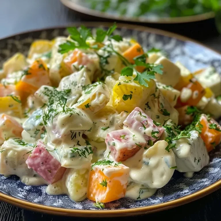 ['Close-up view of creamy Kartoffelsalat with yogurt, featuring diced vegetables and eggs.', 'Side shot of a fresh Kartoffelsalat with yogurt, showcasing colorful ingredients.', 'Detailed image of Kartoffelsalat made with yogurt, garnished with herbs and vegetables.', 'Juicy and creamy Kartoffelsalat with yogurt and chopped ingredients displayed in a bowl.']