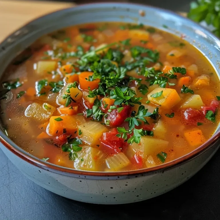 ['Close-up view of thick, creamy Kichererbsensuppe garnished with herbs.', 'Side angle shot of a bowl filled with vibrant Kichererbsensuppe, showcasing its texture.', 'A detailed photo of a serving of Kichererbsensuppe with visible vegetables and chickpeas.', 'Rich Kichererbsensuppe presented in a rustic bowl, highlighting its colorful ingredients.']