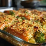 ['Close-up view of a Lachs-Brokkoli-Gratin, showcasing the creamy layers and vibrant broccoli pieces.', 'Side view of a deliciously baked Lachs-Brokkoli-Gratin with golden cheese on top.', 'Juicy Lachs-Brokkoli-Gratin presented in a dish, highlighting the fresh ingredients and texture.', 'A hearty serving of Lachs-Brokkoli-Gratin, emphasizing the combination of salmon and broccoli.']