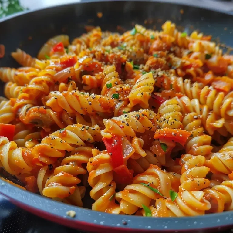 ['Juicy Nudelauflauf featuring colorful paprika, captured from a side view.', 'Close-up of a creamy pasta bake with bell peppers, showing golden cheese on top.', 'Side view of a delicious baked pasta dish, highlighting mixed bell peppers and herbs.', 'Nudelauflauf with vibrant red, yellow, and green peppers, presented in an inviting manner.']