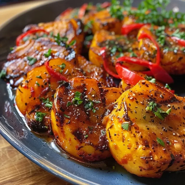 ['Close-up of a layered Paprika-Kartoffelauflauf with colorful peppers.', 'Side view of a baked Paprika potato casserole, showing creamy texture and herbs.', 'Juicy close-up of a potato and pepper bake with a golden crust.', 'Colorful Paprika-Kartoffelauflauf featuring vibrant peppers and melted cheese.']